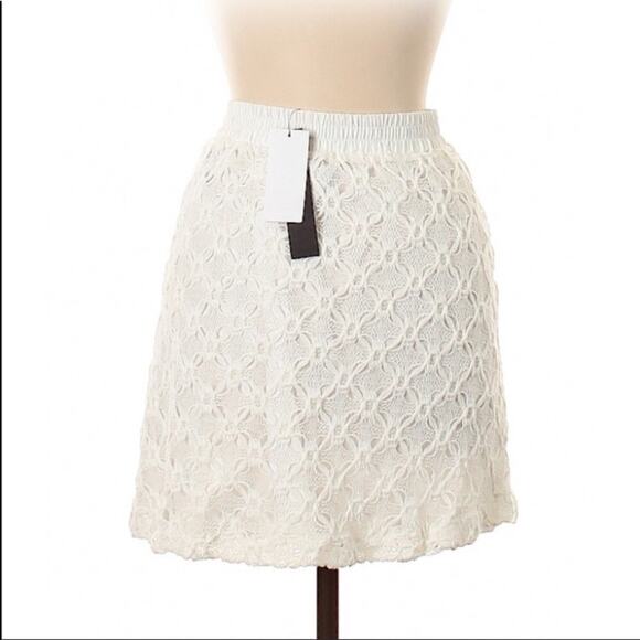 Cynthia Steffe White Crochet Lined Skirt - Picture 2 of 8